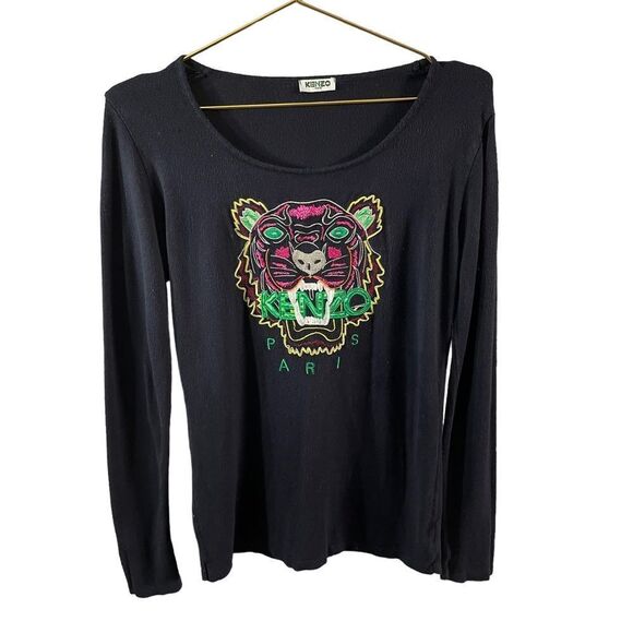 Kenzo Paris Embroidered Navy Tiger Sweater Size Med - Picture 1 of 11